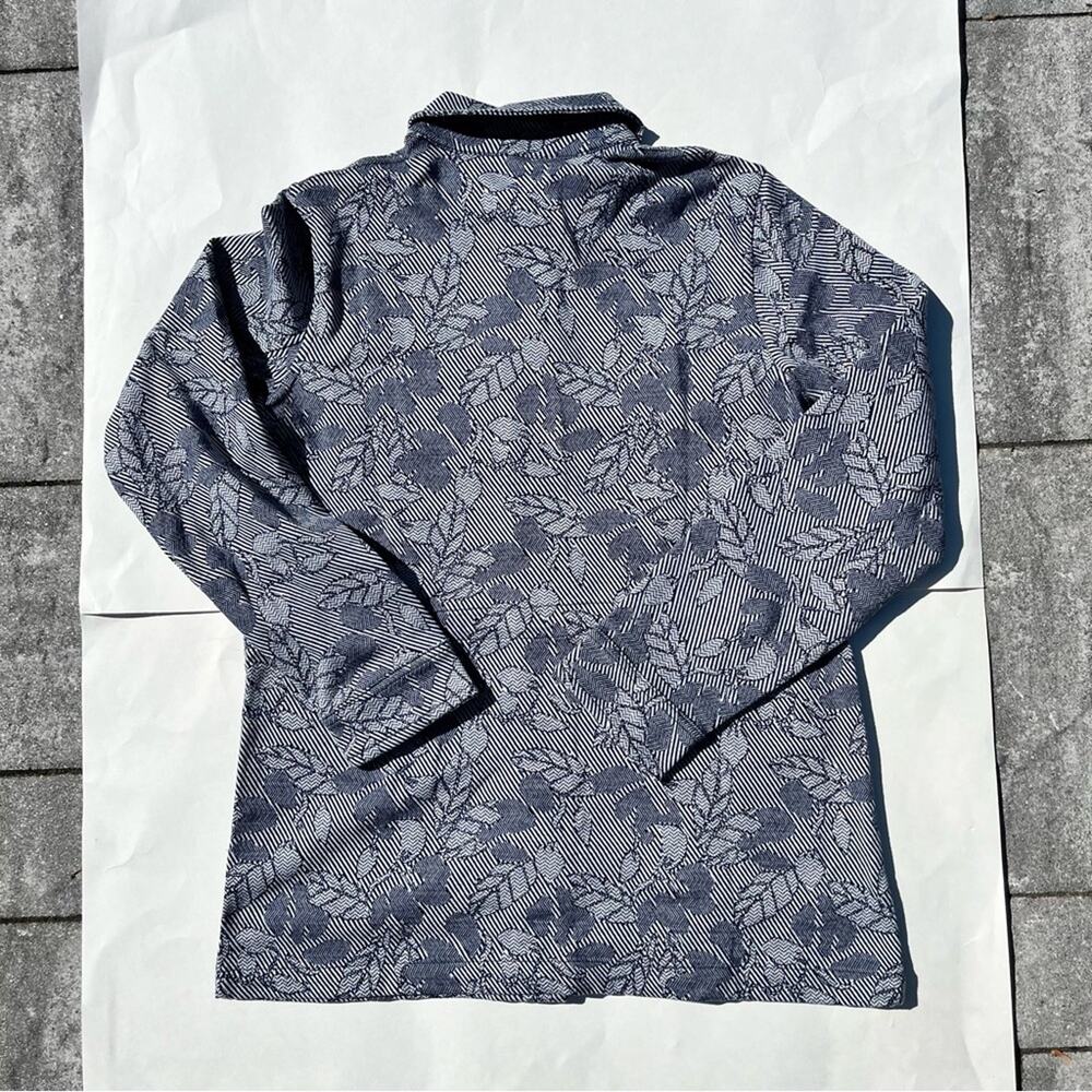 Lands’ End Blue Patterned Knit Shacket Lightweigh… - image 7